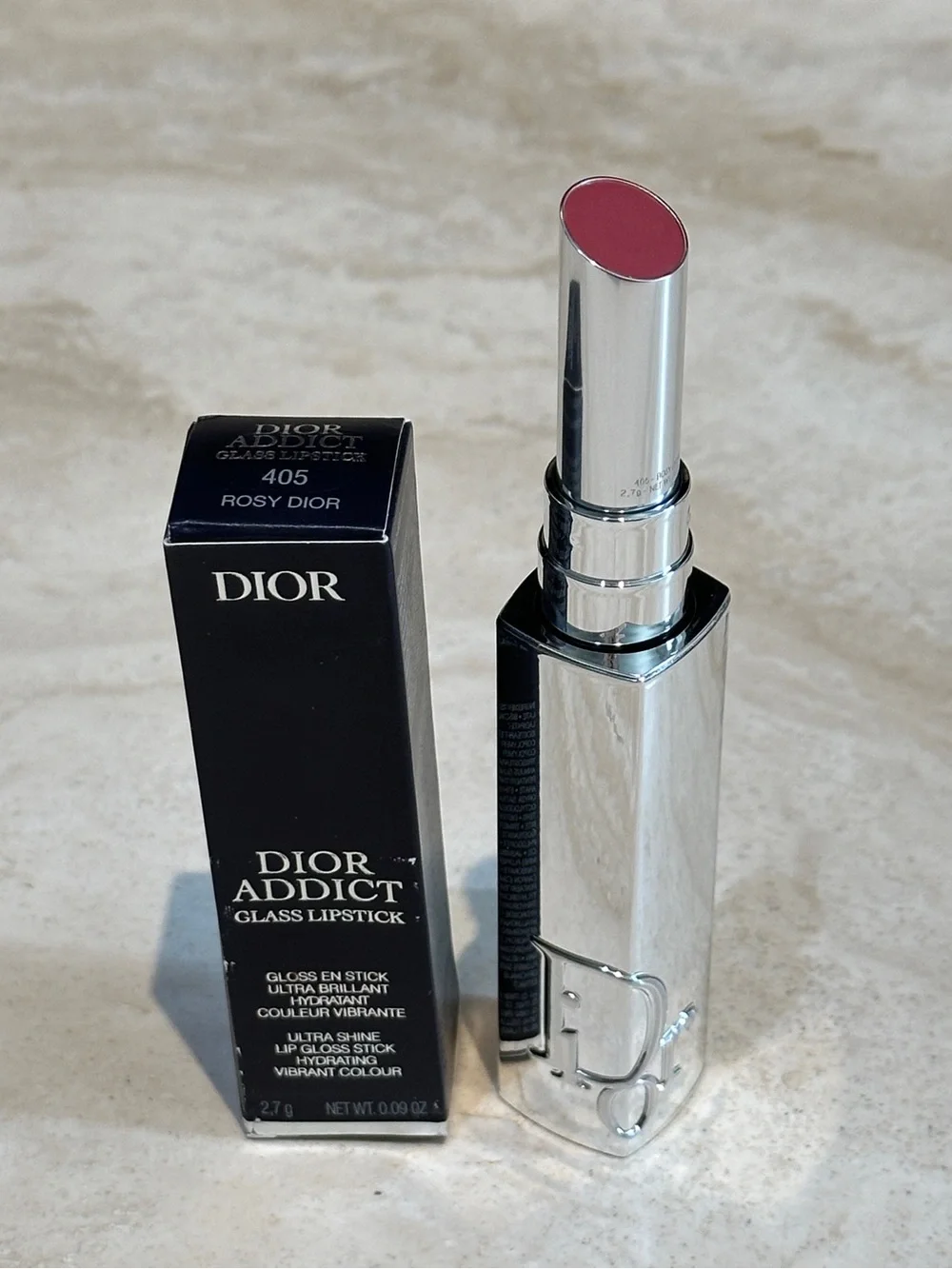 Dior Addict Glass Lipstick Ultra-Shine Hydrating Lip Gloss Stick - 405 Rosy Dior